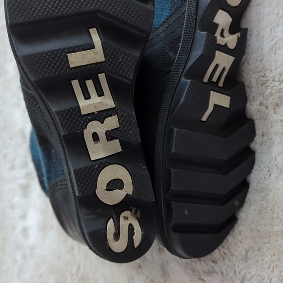 Sorel PDX Women's Lace Up Lexi Wedge Boots Booties Blue Black Plaid Size 10 - Picture 9 of 10